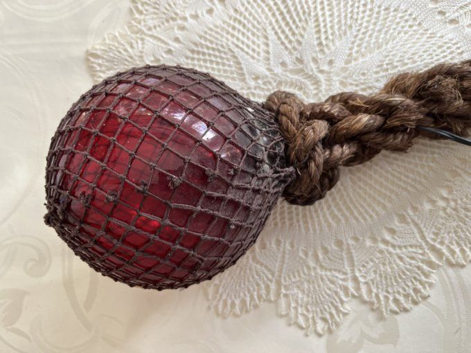 Lampe / Bouée vintage,  flotteur de pêche, boule de verre vintage