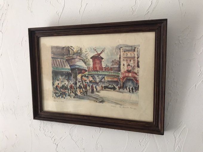 Lithographie Le moulin rouge signé Marius Girard