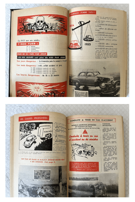 Livre à double sens de lecture, Guide MAAIF 1956 et touristique Alpes du Nord, collection vintage
