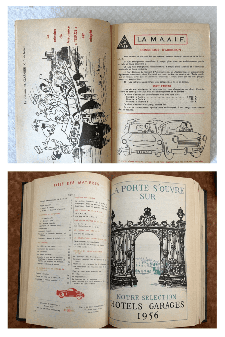 Livre à double sens de lecture, Guide MAAIF 1956 et touristique Alpes du Nord, collection vintage