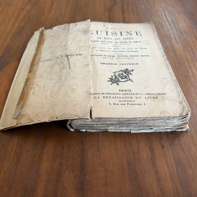 Livre ancien La Cuisine de tous les jours par Thérèse Provence, début du XXe siècle