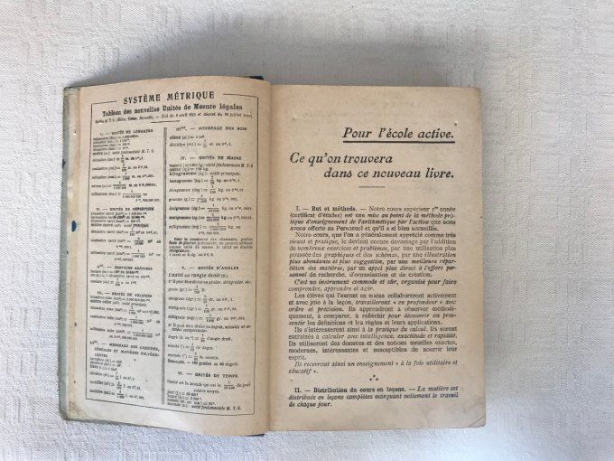 Livre ancien scolaire, Arithmétique, Cours supérieur 1er année, Librairie Armand Colin, 1942