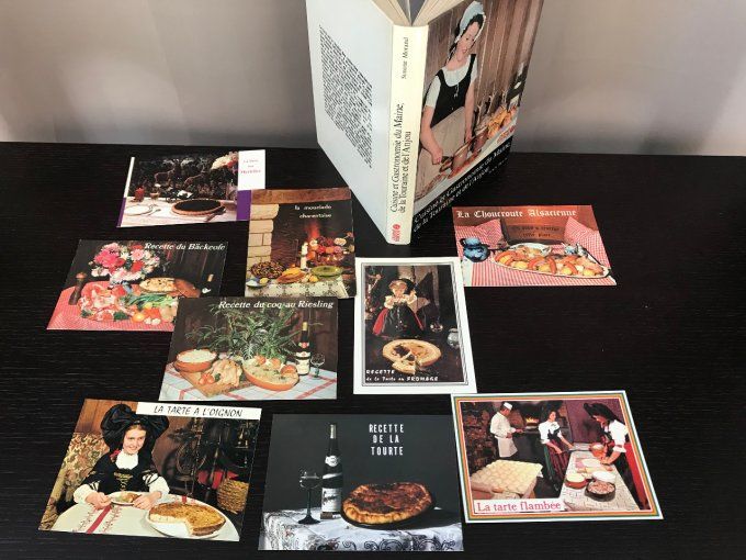 Livre, Cuisine et gastronomie du Maine, Touraine, Anjou + 9 cartes postales recettes régionales