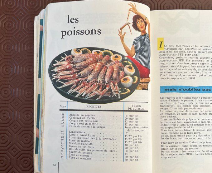 Livre de cuisine vintage SEB,  "Par ici la bonne cuisine" par Françoise Bernard
