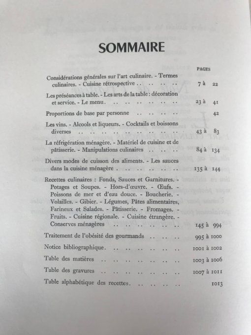 Livre, L'art culinaire français par nos grands maitres de la cuisine, 1957