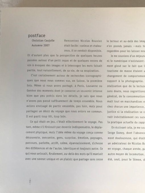 Livre L'usure du monde, Hommage à Nicolas Bouvier