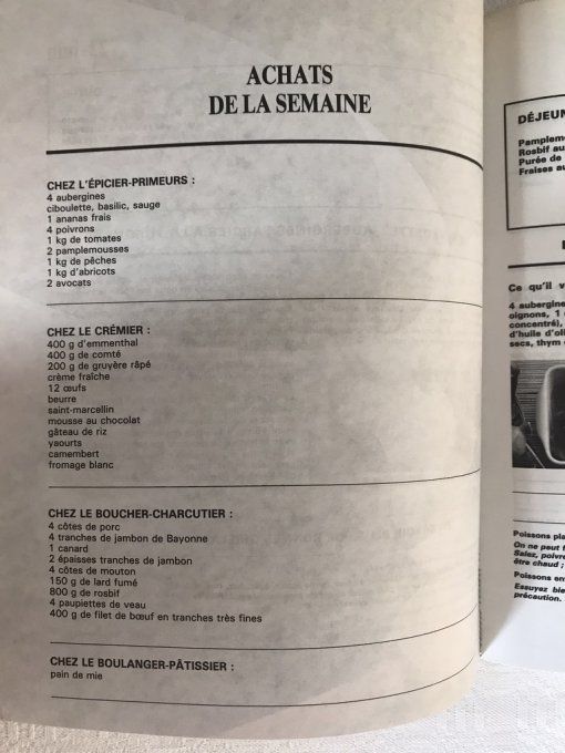 Livre, Mangeons bien chaque jour, 1 année d'idéees menus