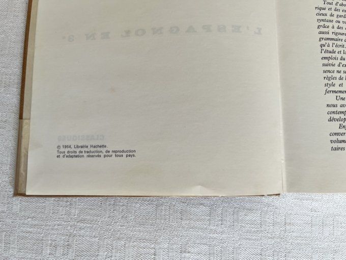 Livre scolaire ancien "L'Espagnol en 3e" - Éditions Hachette 1964