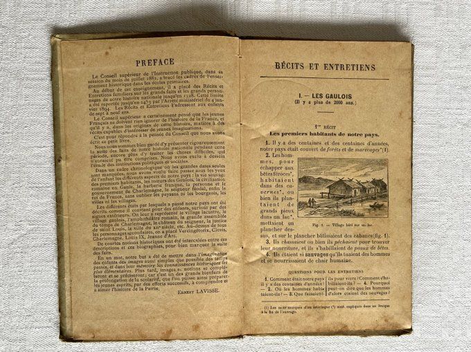 Livre scolaire ancien, L'histoire de France, Récits & entretiens familiers, par Ernest Lavisse, 1917