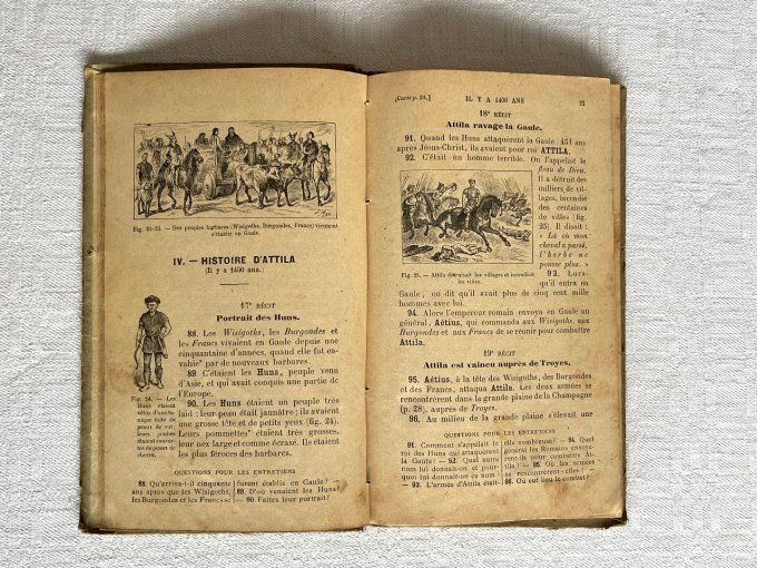 Livre scolaire ancien, L'histoire de France, Récits & entretiens familiers, par Ernest Lavisse, 1917