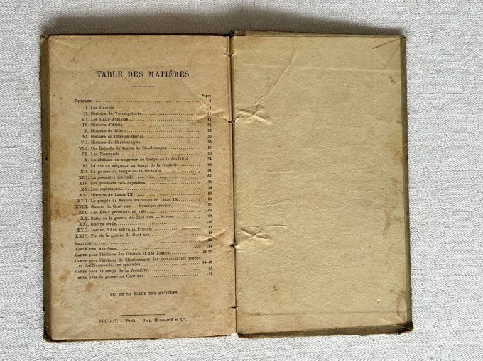 Livre scolaire ancien, L'histoire de France, Récits & entretiens familiers, par Ernest Lavisse, 1917