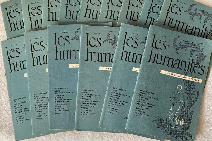 Lot 18 Revues Scolaires Anciennes « Les Humanités » Classes de Grammaire Hatier 1959, 60 et 61
