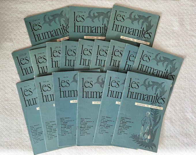 Lot 18 Revues Scolaires Anciennes « Les Humanités » Classes de Grammaire Hatier 1959, 60 et 61