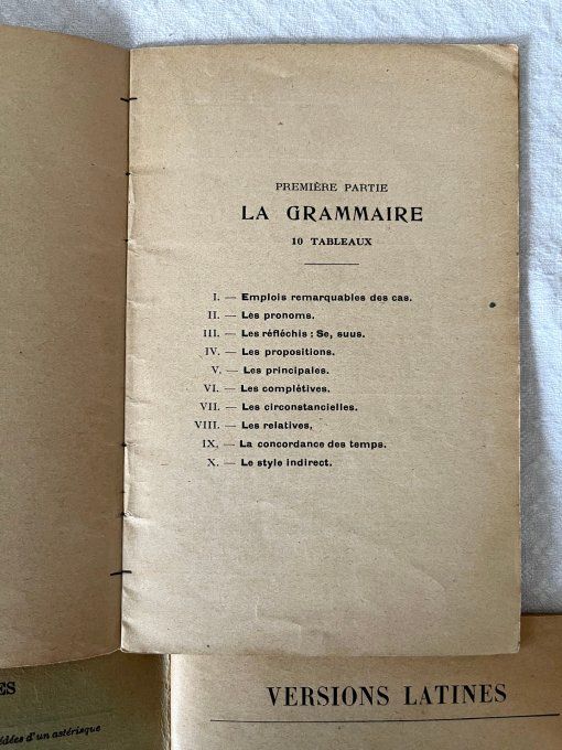Lot 2 Livrets Scolaires Anciens, Latin Le Latin Clair et Versions Latines Annoté, Années 30