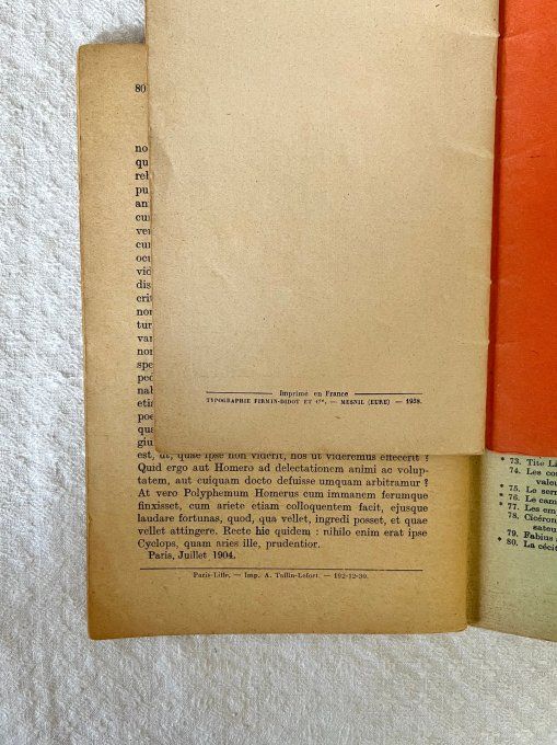 Lot 2 Livrets Scolaires Anciens, Latin Le Latin Clair et Versions Latines Annoté, Années 30