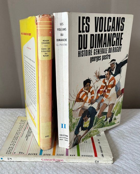 Lot 3 livres vintage sur le Rugby, Roger Couderc, Georges Pastre, Constellation Tournoi 5 Nations