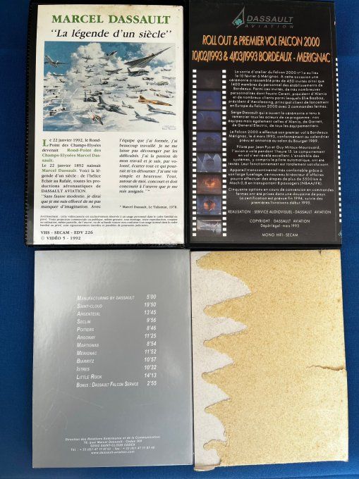 Lot Collection Dassault Aviation - Livres, vidéo VHS et DVD - Histoire & Falcon 2000
