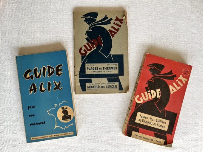 Lot d'anciens guides,  3 Alix Vacances, 1 Kléber France et 1 les guides rouges, Bretagne