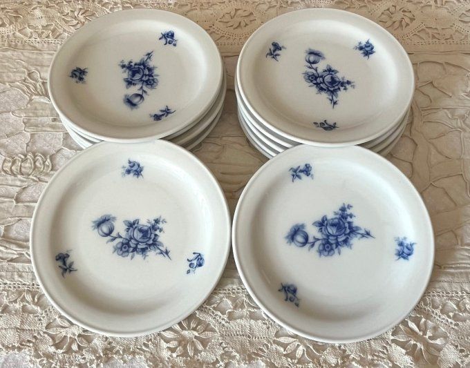 Lot de 12 petites assiettes à pain, Rosenthal - Porcelaine vintage Allemagne
