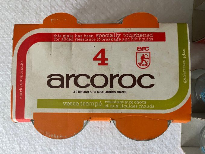 Lot de 12 Verres ARCOROC Modèle Véronica, Myosotis – Neuf, Années 70