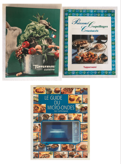 Lot de 3 livres Tupperware, Cuisine, Guide du micro-ondes, Poissons coquillages crustacés