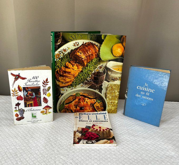 Lot de 4 livres de cuisine vintage - Recettes anciennes et familiales