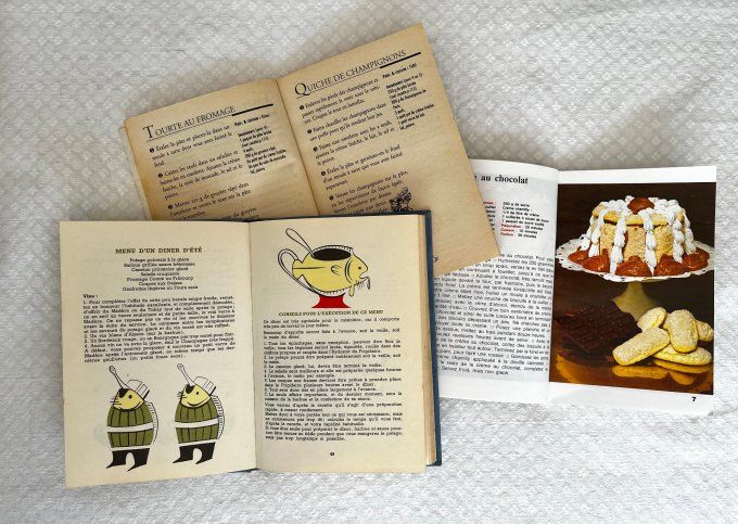Lot de 4 livres de cuisine vintage - Recettes anciennes et familiales