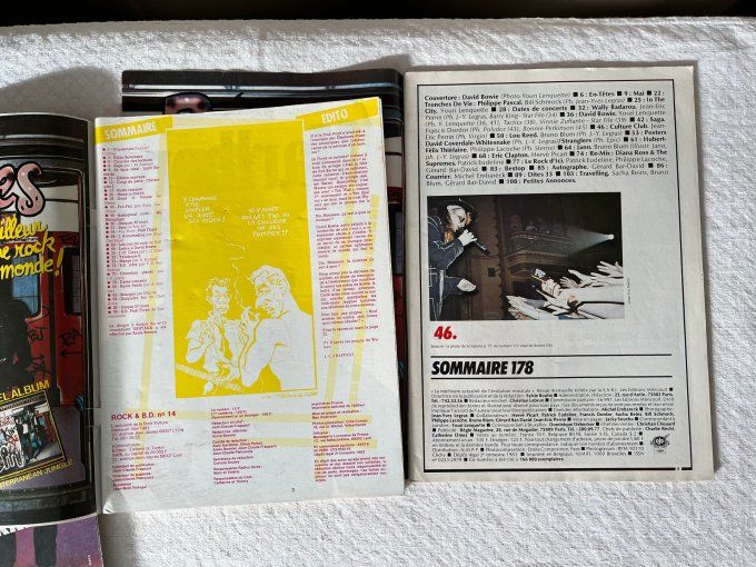 Lot de 4 Magazines Rock Vintage des Années 80, Best, Rock & Folk, Rock & BD