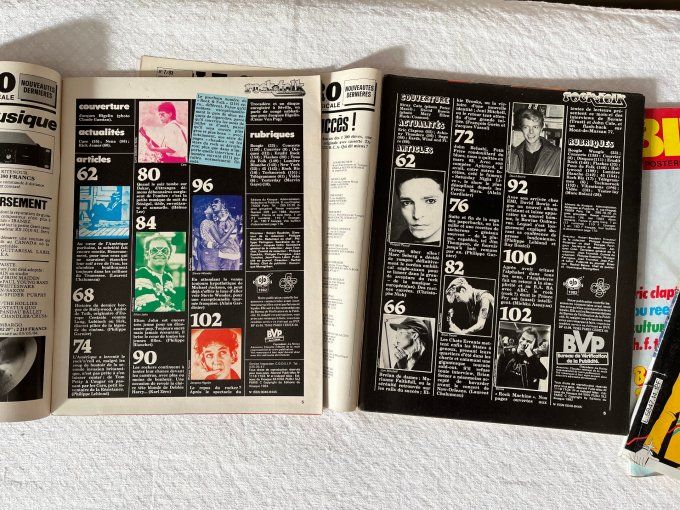 Lot de 4 Magazines Rock Vintage des Années 80, Best, Rock & Folk, Rock & BD