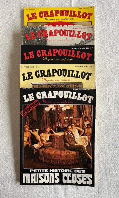 Lot de 5 revues Le Crapouillot, MagaLot de 5 revues Le Crapouillot, Magazine non conformiste, vintag