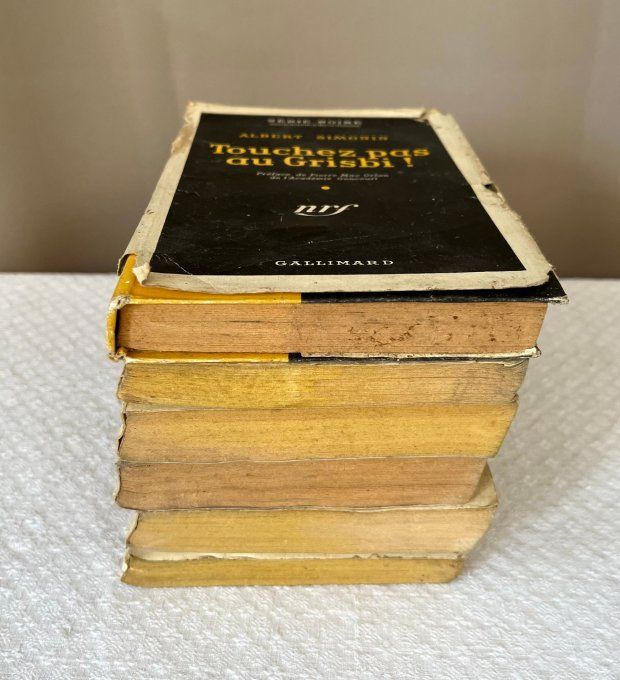 Lot de 6 livres anciens, Série noire, polars, policiers ... Dont "Touchez pas au Grisbi !"