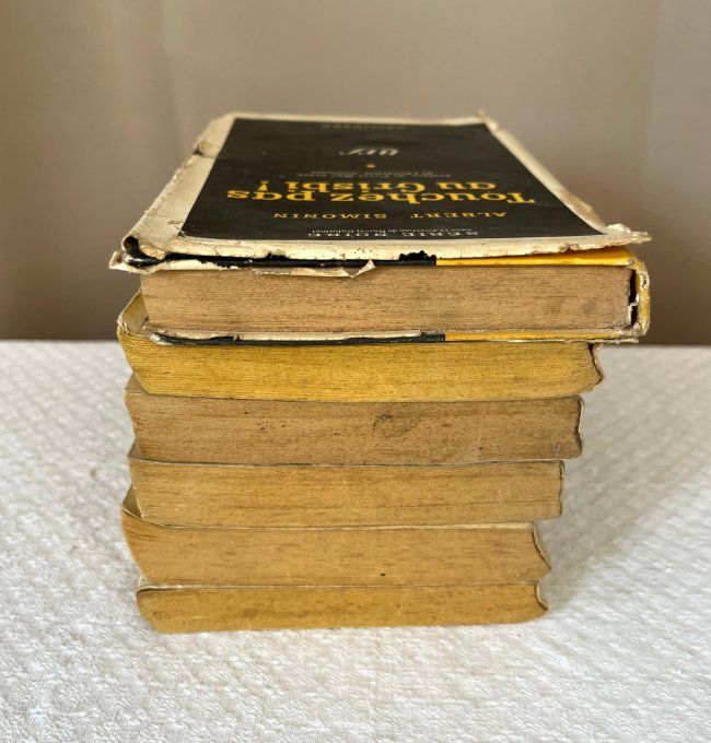 Lot de 6 livres anciens, Série noire, polars, policiers ... Dont "Touchez pas au Grisbi !"