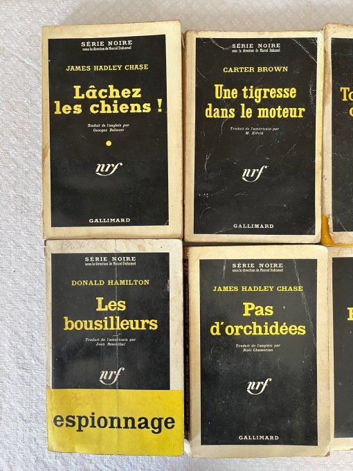 Lot de 6 livres anciens, Série noire, polars, policiers ... Dont "Touchez pas au Grisbi !"