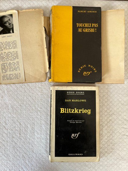 Lot de 6 livres anciens, Série noire, polars, policiers ... Dont "Touchez pas au Grisbi !"
