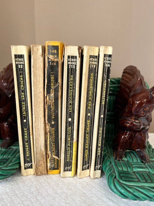 Lot de 6 livres anciens, Série noire, polars, policiers ... Dont "Touchez pas au Grisbi !"
