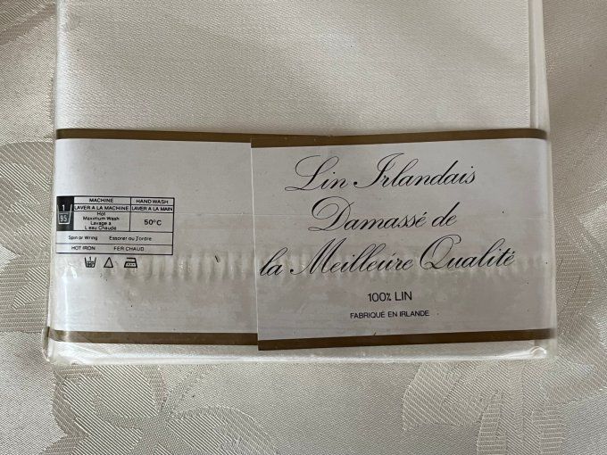 Lot de 6 serviettes de table en lin damassé – Ewart Liddell – Modèle Chrysanthème