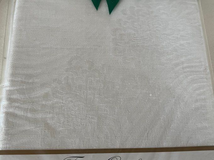 Lot de 6 serviettes de table en lin damassé – Ewart Liddell – Modèle Chrysanthème