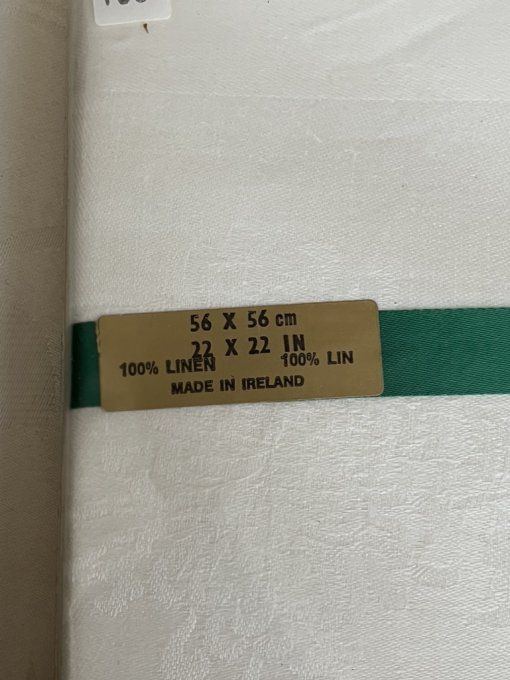 Lot de 6 serviettes de table en lin damassé – Ewart Liddell – Modèle Chrysanthème