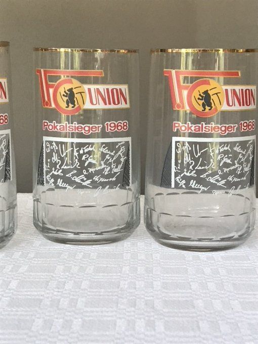 Lot de 6 verres en cristal, 1. FC Union de 1968 coupe d'Allemagne, Club de football allemand