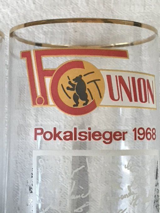 Lot de 6 verres en cristal, 1. FC Union de 1968 coupe d'Allemagne, Club de football allemand
