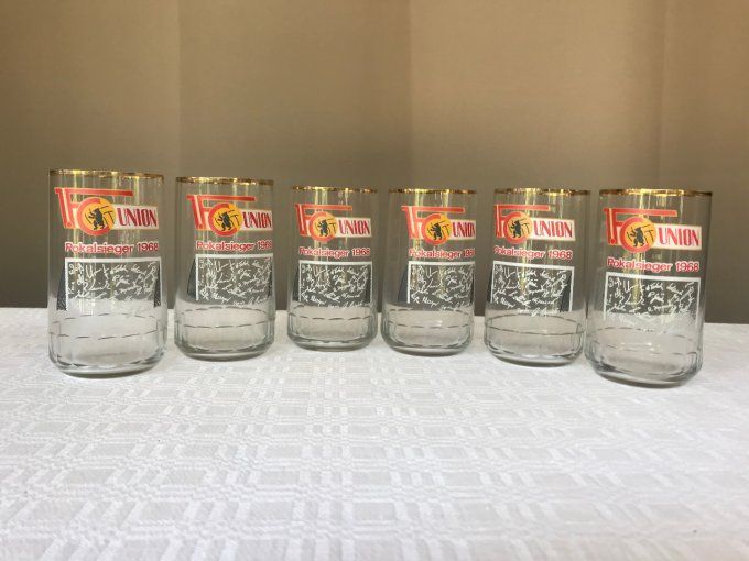 Lot de 6 verres en cristal, 1. FC Union de 1968 coupe d'Allemagne, Club de football allemand