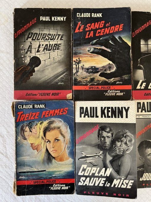 Lot de 8 livres d'espionnage, Éditions Fleuve noir