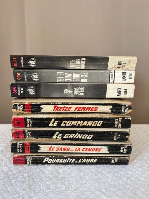 Lot de 8 livres d'espionnage, Éditions Fleuve noir