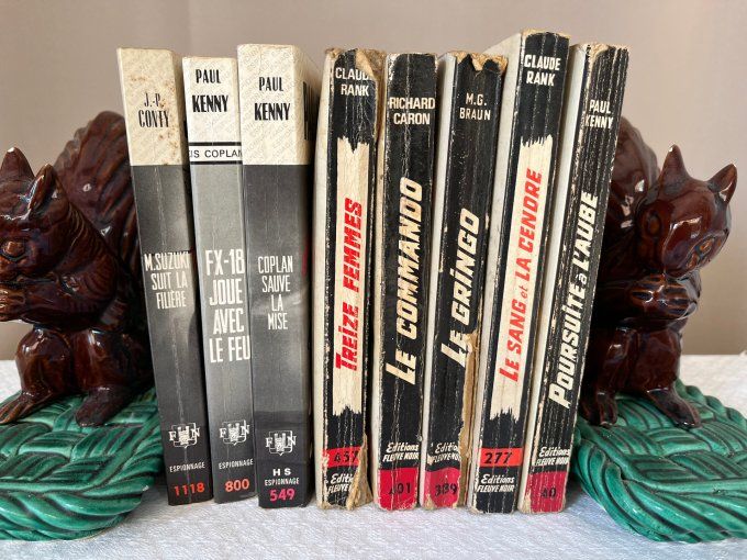 Lot de 8 livres d'espionnage, Éditions Fleuve noir