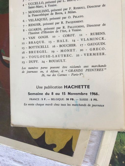 Lot de 9 fascicules vintage Chefs-d’œuvre de l’art Grands peintres