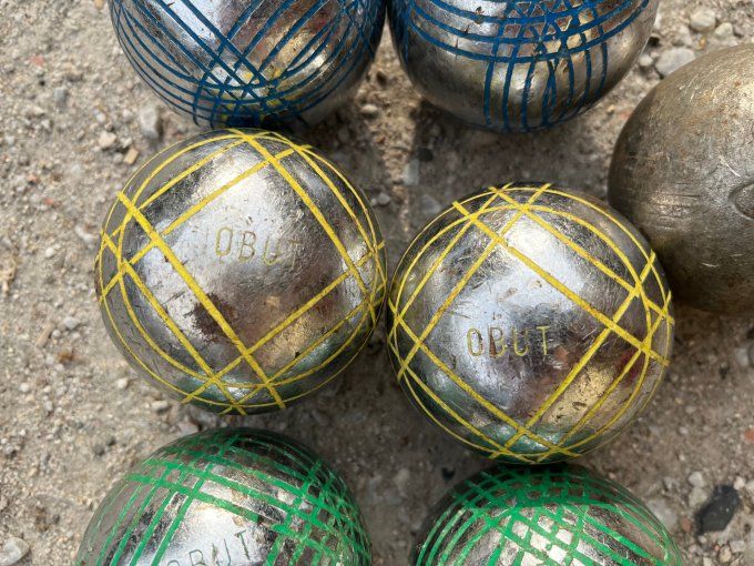 Lot de boules de pétanque Obut pour doublette, 3 paires + 1 boule seule