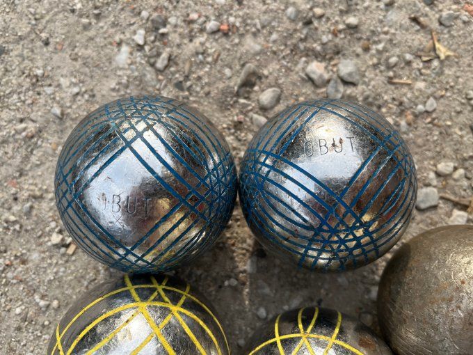 Lot de boules de pétanque Obut pour doublette, 3 paires + 1 boule seule