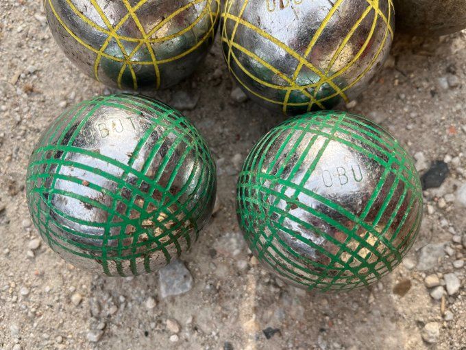 Lot de boules de pétanque Obut pour doublette, 3 paires + 1 boule seule
