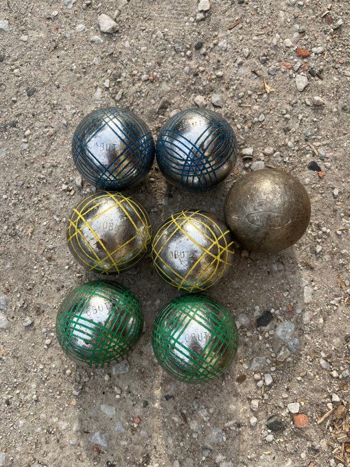 Lot de boules de pétanque Obut pour doublette, 3 paires + 1 boule seule