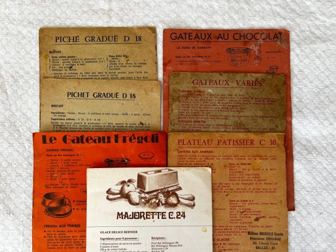 Lot de fiches recettes Tupperware vintage - Périgueux (Années 60) - Collector